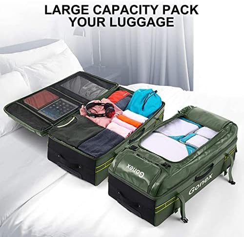 Gonex Rolling Duffle Bag with Wheels, 100L Water Repellent Large Wheeled Travel Duffel Luggage with Rollers 33 inch, Olive Green - Image 6
