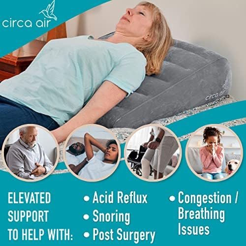 Circa Air Inflatable Wedge Pillow - Travel Wedge Pillow for Sleeping Acid Reflux, After Surgery, Bed Wedge Pillow for Head Shoulder, Back, Knee, Leg Elevation Support, GERD, Snoring, Heartburn - Image 2
