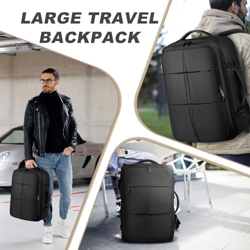 Travel Backpack, Extra Large Backpack, Carry On Backpack, 50L Expandable Flight Approved Big Bag Waterproof Business Luggage Suitcase Rucksack Casual Daypack Fits 17 Inch Laptop, Gifts for Men&Women - Image 6