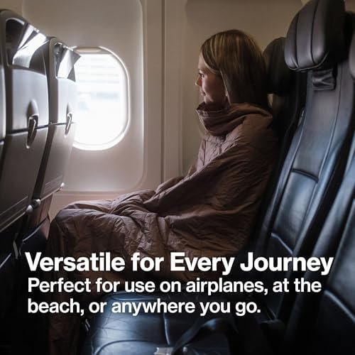 Gravel Layover Ultra-Compact Packable Down Blanket for Travel & Camping - Lightweight, Warm Travel Blanket Airplane, Car Blanket, Camping Blankets for Cold Weather - Includes Carrying Pouch (Black) - Image 6