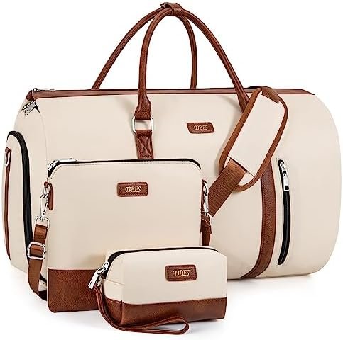 Convertible Garment Duffel Bag for Travel - Carry On Garment Bags With Toiletry Bag Large Weekender Bag for Men Women 2 in 1 Hanging Suitcase Suit Travel Duffel Overnight Bags 4pcs Set