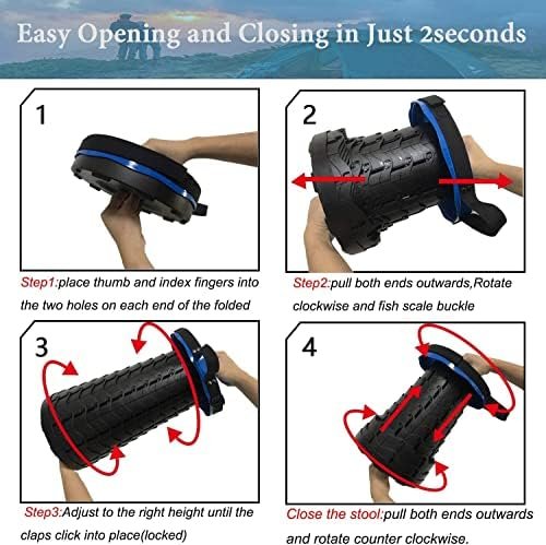 Fishboy Upgraded Collapsible Stool, 400lbs Max Weight, Lightweight But Sturdy, Portable Retractable Folding Telescoping Foldable Camping Stool for Adults Outdoor Fishing Hiking Travel BBQ - Image 4
