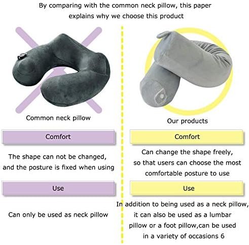 Travel Pillow Neck Pillows Travel Essentials Traveling on Airplane Twist Memory Foam, Bus, Train at Home(Grey Memory Foam) - Image 6