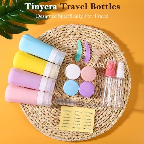 16 Pack Travel Bottles Set for Toiletries, Leak Proof Silicone Squeezable Containers, TSA Approved 2.9oz for Conditioner, Lotion, Shampoo & Body Wash, Easy to Squeeze and Clean - Image 3