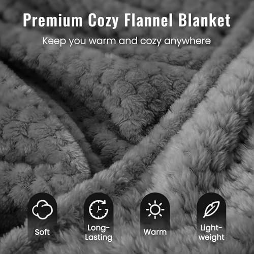Travel Pillow Blanket Set-3 in 1 Travel Pillow Memory Foam, Soft Travel Blanket Airplane Compact with Bag, Inner Pillowcase, Hand Luggage Belts and Backpack Clip, for Plane Car, Grey - Image 5