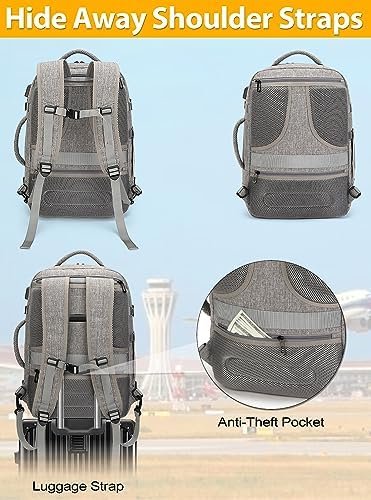 Carry On Backpack for Men Women,42L Flight Approved Travel Backpack with 4 Packing cubes,Expandable Water-resistant 17Inch Laptop Backpack,Casual Daypack Businless Weekend Hiking - Image 6