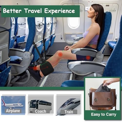 Airplane Foot Rest, Memory Foam Foot Hammock with Support Portable Travel Essentials, Under Desk Footrest/Long Flight Accessories to Relax Feet and Leg - Image 5