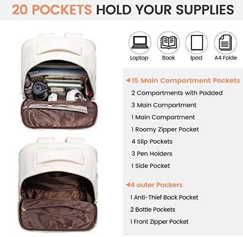LOVEVOOK Laptop Backpack for Women, Business Travel Backpacks Purse, Daily Computer Bag for Work, Stylish Teacher Office Daypack, 15.6 inch - Image 6