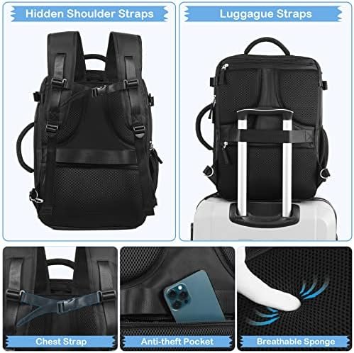 Hanples Extra Large Travel Backpack for Women as Person Item Flight Approved, 40L Carry On Backpack, 17 Inch Laptop Waterproof Backpack, Hiking, Casual Bag Backpack(Black) - Image 5