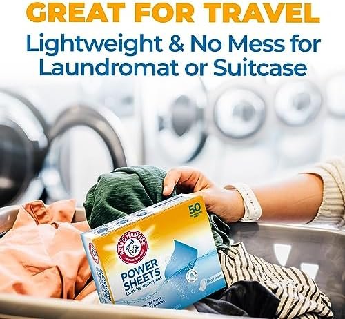 Arm & Hammer Power Sheets Laundry Detergent, Fresh Linen 50ct, up to 100 Small Loads (Packaging may vary) - Image 10