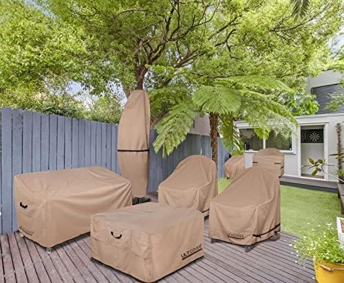 ULTCOVER Patio Umbrella Parasol Cover - 600D Waterproof Outdoor Offset Banana Style Umbrella Cover - Fits Cantilever Offset Umbrella 12-14 Feet - Image 7