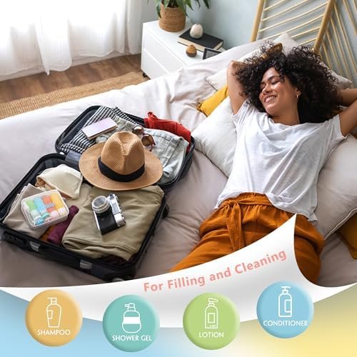 18 Pcs Travel Size Toiletries Set,Leak Proof Squeezable Silicone Travel Bottles for Shampoo and Conditioner,TSA Approved Travel Essentials Accessories,White Pack - Image 6