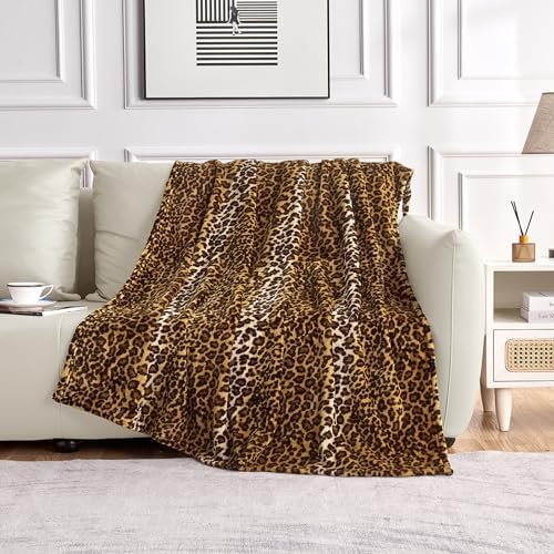 Leopard Print Blanket Fleece Throw Blanket for Bed Sofa Travel and Camping, Super Soft Cozy Fluffy Plush Blanket, Cheetah Print Blanket for All Seasons(50”×60”) - Image 5