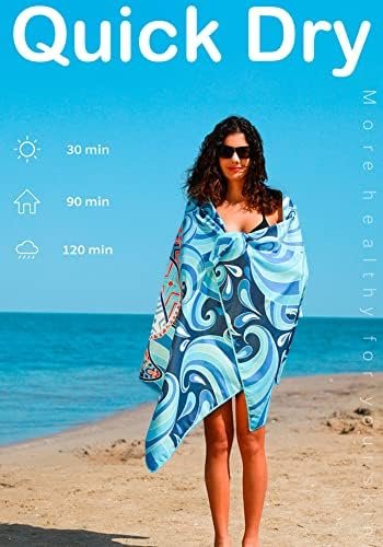 2 Pack Microfiber Lightweight Beach Towel Sand Free Quick Dry Absorbent Thin Compact Towels for Swimming Pool Camping Beach Accessories Large Easy Pack Travel Things for Vacation Essentials Gift - Image 5