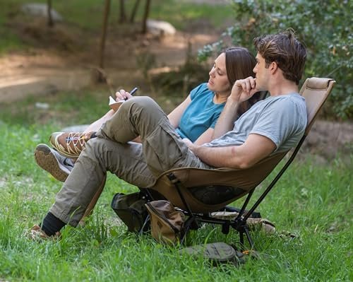 MARCHWAY Lightweight Folding High Back Camping Chair with Head Support, Stable Portable Compact for Outdoor Camp, Travel, Beach, Picnic, Festival, Hiking, Backpacking (Khaki) - Image 7