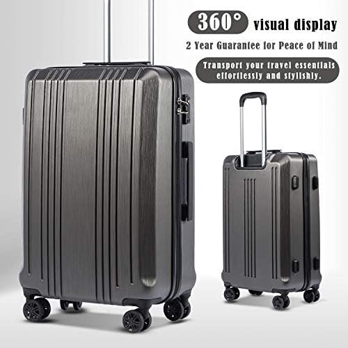 Coolife Luggage Expandable Suitcase PC+ABS 3 Piece Set with TSA Lock Spinner 20in24in28in - Image 2