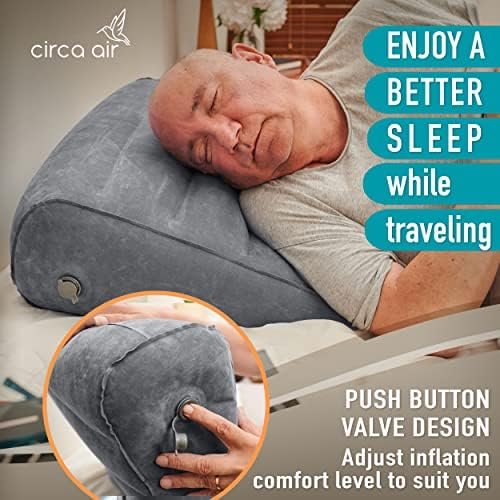Circa Air Inflatable Wedge Pillow - Travel Wedge Pillow for Sleeping Acid Reflux, After Surgery, Bed Wedge Pillow for Head Shoulder, Back, Knee, Leg Elevation Support, GERD, Snoring, Heartburn - Image 7