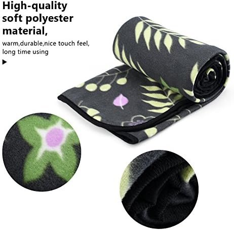 forestfish Portable Travel Blanket Airplane Compact with Bag, Fleece Throw Blanket Cozy Soft for Camping Train 60" x 40", Flower - Image 5