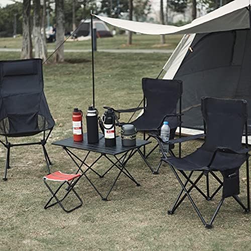 Damei century Portable Camping Chairs Enjoy The Outdoors with a Versatile Folding Chair, Sports Chair, Outdoor Chair & Lawn Chair, Black - Image 5