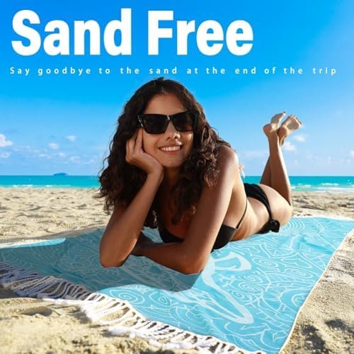 Turkish Beach Towel Quick Dry Absorbent Cotton Lightweight Thin Bathroom Bath Pool Swim Towels Extra Large Oversized Sand Free Towel Beach Accessories Essentials Stuff Cloud Gift for Adults - Image 3