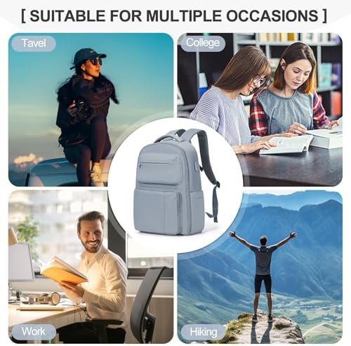 coowoz Travel Backpack for Women Men Mochila de Viaje Laptop Work Backpack Hiking Gym College Backpack Rucksack Travel Essentials Personal Item Travel Bag Carry on Backpack Flight Approved Blue - Image 6