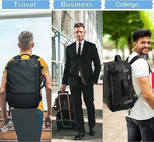 Hanples Extra Large Travel Backpack for Women as Person Item Flight Approved, 40L Carry On Backpack, 17 Inch Laptop Waterproof Backpack, Hiking, Casual Bag Backpack(Black) - Image 8