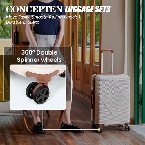 Luggage Sets 5 Piece, Suitcases With Wheels, Lightweight Travel Luggage Set With TSA Lock, ABS Hardshell Carry On Suitcase Set, Black - Image 4