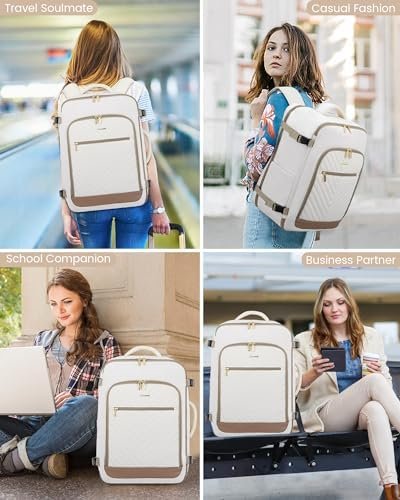LOVEVOOK Travel Backpack For Women,40L Carry On Backpack Flight Approved,TSA Personal Item Travel Bag Fits 17 Inch Laptop,Business Weekender Overnight Daypack with Toiletry Bag and Shoe Bag - Image 9