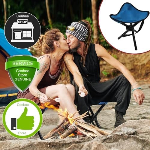 Travel Folding Camping Stool, (Sol·d by→Cenbee) Use Height 12.5" and Max Weight 300 lbs Outdoor Portable Party Chair Fishing Chair Seat for Camping Fishing Hiking Gardening and Beach Painting - Image 3