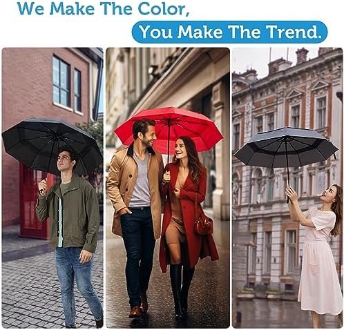 Portable Travel Umbrella: Windproof, Compact, and Folding Design - Heavy Duty, Automatic Open Close, Collapsible - Rain & Wind Resistant - Ideal for Car, Backpack, Men, Women. (42in/46in) - Image 7