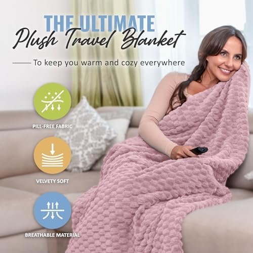 BOACAY Packable Travel Blanket for Airplane, Car - Compact Office Blanket - Portable Pillow for Adults, Kids with Case, Luggage Sleeve, Backpack Clip - Image 2