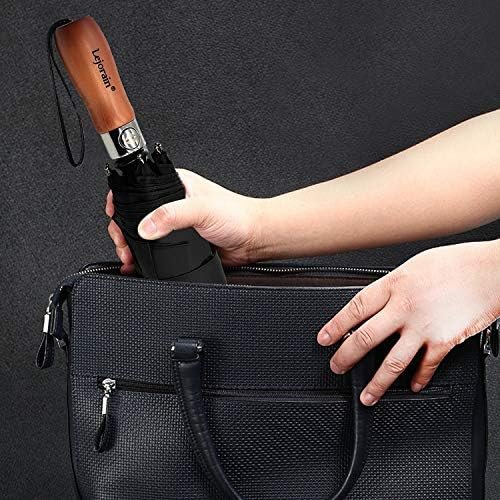 Lejorain Large Folding Golf Umbrella - Compact Mens Umbrellas Travel Rain and Windproof 54inch Collapsible Automatic Open Close Umbrella 210T Teflon Vented Double Canopy - Image 5