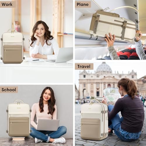 Large Travel Backpack for Women - 17 Inch 35L Carry On Laptop Bag Flight Approved Personal Item Daypack Weekender Traveling TSA Business Bag Luggage Waterproof for Airplane with Toiletry Bag Shoe Bag - Image 7