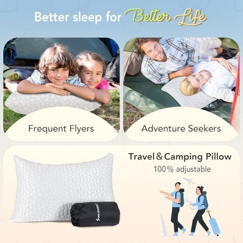 SUPA MODERN Cooling Bed Pillows for Sleeping 1 Pack Shredded Memory Foam Pillows Adjustable Cool Pillow for Side Back Stomach Sleepers Luxury Gel Pillows Camping Pillow with Washable Removable Cover - Image 3