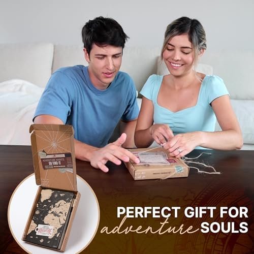 3-in-1 Prazoli Adventure Book, Travel Journal & Bucket List Scrapbook - Cute Gifts for Women & Men Couple | Travelers Notebook Planner & Organizer With Pockets & Prompts Keepsakes Diary (Couple's Adventure Map) - Image 2
