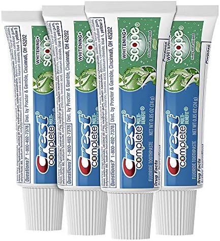 Crest Complete Whitening Scope Minty Toothpaste .85 Oz Travel Size 4 Pack