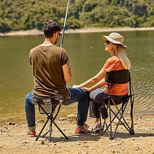 PORTAL Extra Large Quick Folding Tripod Stool with Backrest Fishing Camping Chair with Carry Strap - Image 2