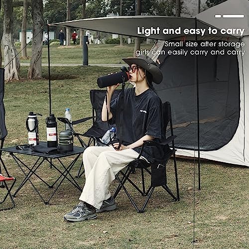 Damei century Portable Camping Chairs Enjoy The Outdoors with a Versatile Folding Chair, Sports Chair, Outdoor Chair & Lawn Chair, with Side Pockets Black - Image 7