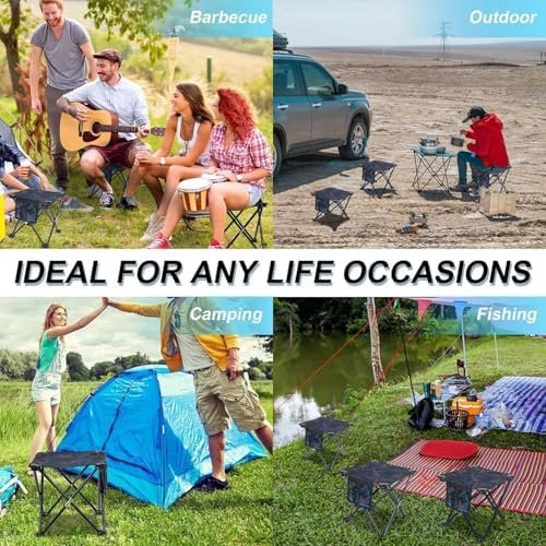 Folding Portable Camping Stool for Adults, Lightweight Collapsible Stool for Outdoor Footrest Fishing Hiking Gardening and Beach with Carry Bag(400 LBS Capacity) - Image 7