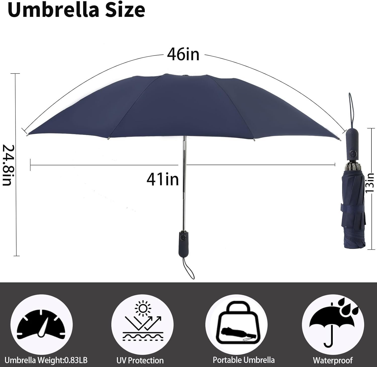 Umbrella Travel Large Windproof Inverted Umbrellas for Rain Portable Automatic Small Compact Reverse Folding Umbrellas for Women Men - Image 2