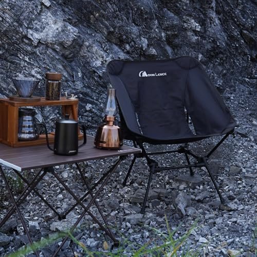 MOON LENCE Lighweight Foldable Camping Chair, Travel Backpack Chair, Portable & Ultralight, 400 lbs Folding Metal Chairs Heavy Duty for Outdoor Adventure, Hiking, Picnics & Beach - Image 2