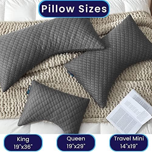 Sidney Sleep Mini Travel Size Neck Pillow - Knee Pillow - Back Lumbar Support - Curved Mini Bed Pillow - 14 x 19 Inches - Adjustable Loft - Washable - Drawstring Backpack Included - Image 9