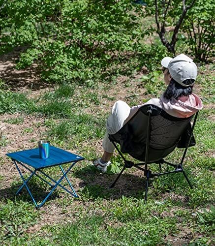 iClimb Ultralight Compact Camping Folding Beach Chair with Anti-Sinking Large Feet and Back Support Webbing (Black - Square Frame) - Image 5