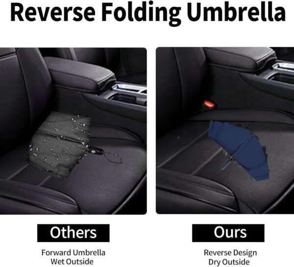 Umbrella Travel Large Windproof Inverted Umbrellas for Rain Portable Automatic Small Compact Reverse Folding Umbrellas for Women Men - Image 6