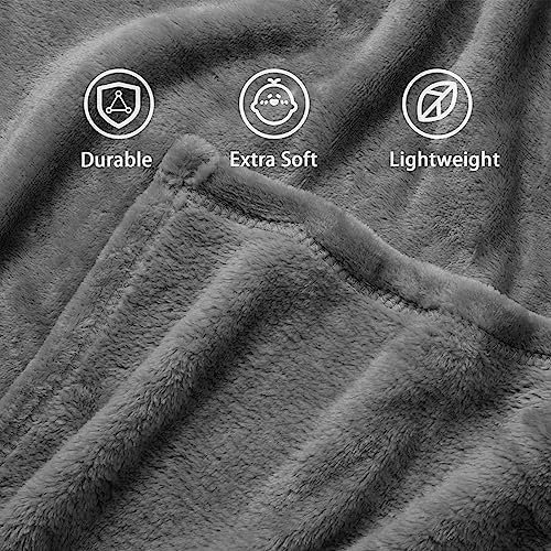 Excervent Travel Blanket 2 in 1 Soft Flannel Airplane Throw Blankets in Soft Bag Pillow case with Hand Luggage Belt, 65x40inch, Grey - Image 5