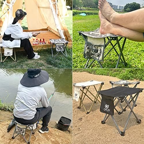 Opliy Camping Stool, Folding Samll Chair Portable Camp Stool for Camping Fishing Hiking Gardening and Beach, Camping Seat with Carry Bag (Green, L 13.5") - Image 9