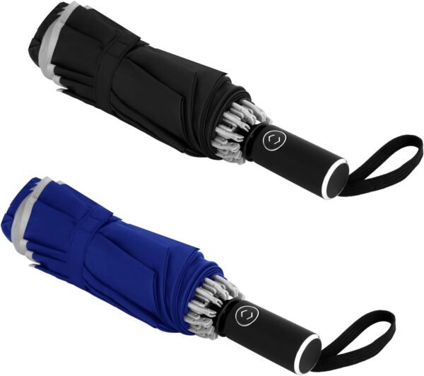 2 Pack Travel Umbrella,Umbrellas for Rain Windproof,Automatic inverted Small Compact Umbrella,Car Umbrella,EVUM001