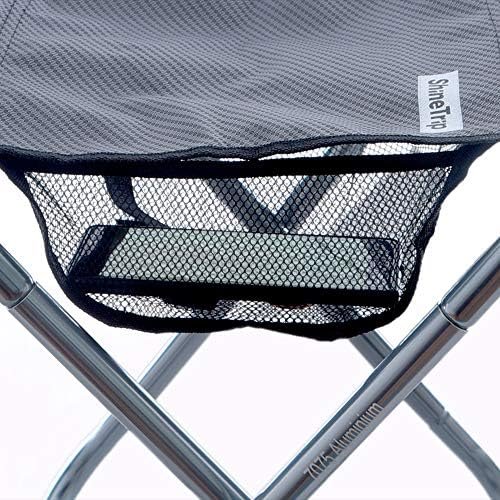 Camping Stool, 16in Tall Large Size Folding Stool with Carry Bag, Aluminum Alloy Bracket, 1.5lbs Lightweight, Load Capacity to 300lbs, for Travel, Hiking, BBQ, Fishing, Beach(Grey) - Image 5