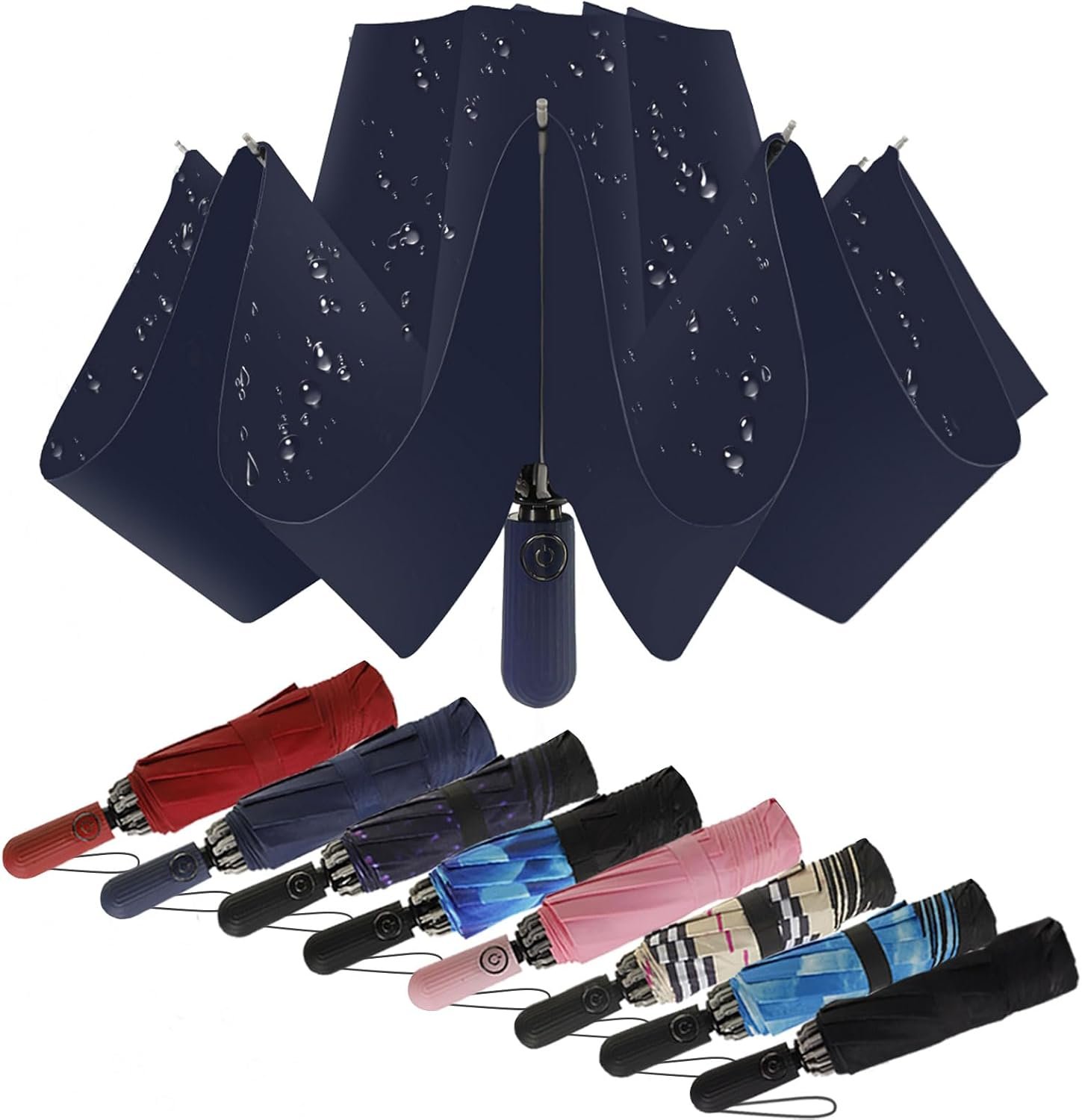 Umbrella Travel Large Windproof Inverted Umbrellas for Rain Portable Automatic Small Compact Reverse Folding Umbrellas for Women Men