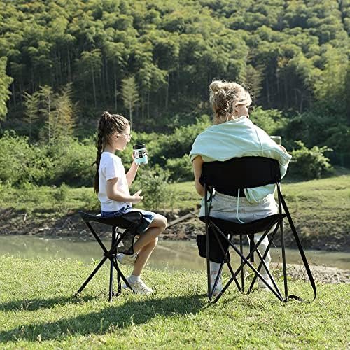 PORTAL Extra Large Quick Folding Tripod Stool with Backrest Fishing Camping Chair with Carry Strap - Image 7